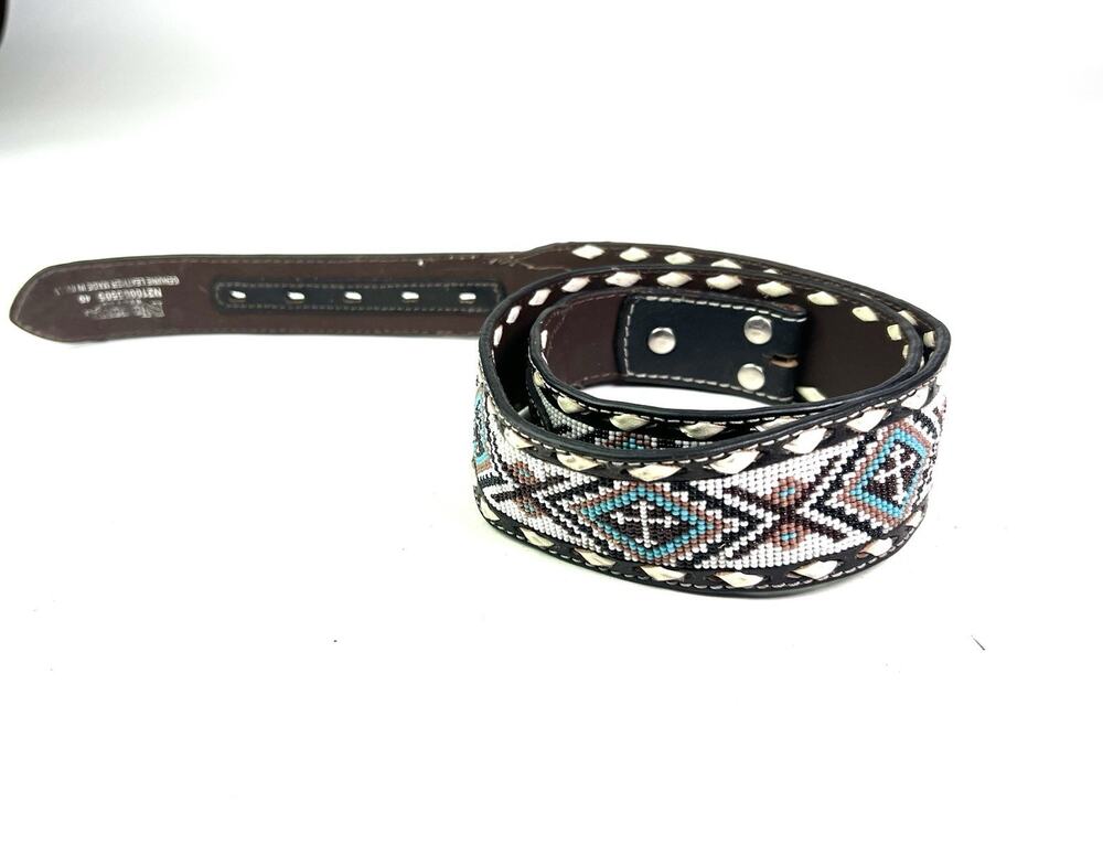Nocona Floral Tabs Beaded Buck Lacing Belt Style# N210005505 Men's Size 40
